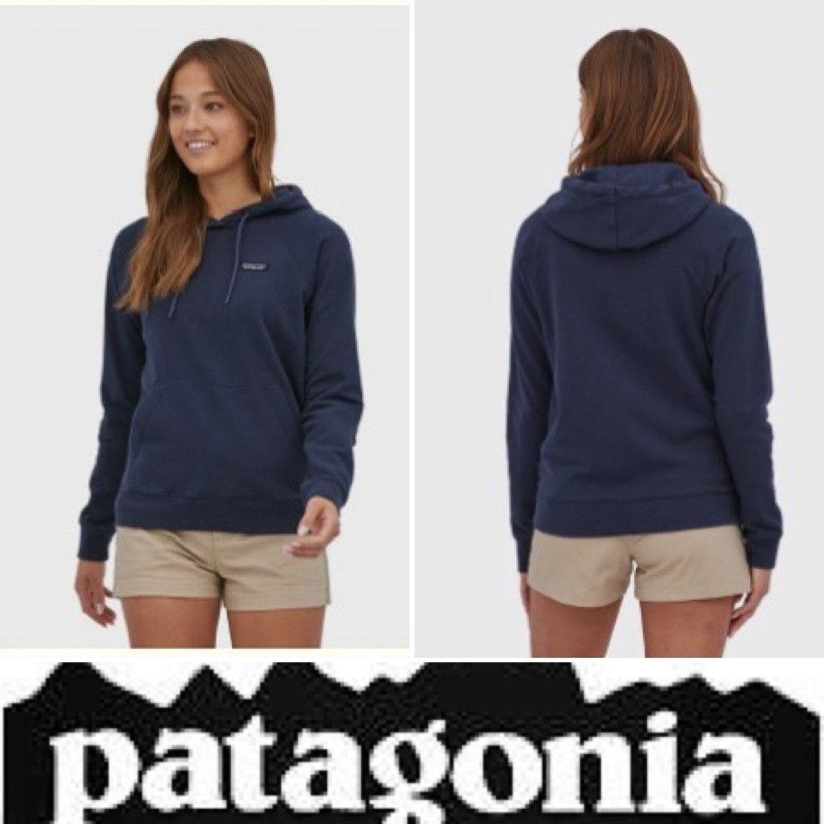 Patagonia Hoodie Womens P6 Label Organic Pullover Sweatshirt Navy 