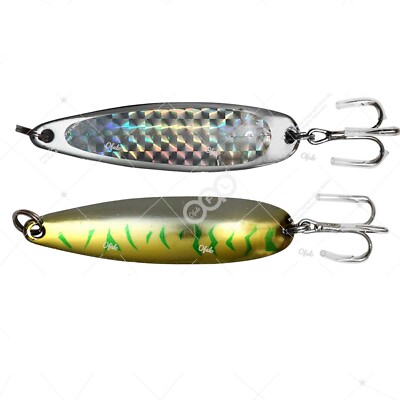 2pcs 3oz Fishing Spoons w/ a Treble Hook Casting shiny Krocodi Lure Silver Gold | eBay 2pcs 3oz Fishing Spoons w/ a Treble Hook Casting shiny Krocodi Lure Silver Gold | eBay