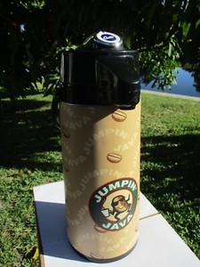 Curtis Jumping Java glass lined  Vacuum bottle Co. coffee pot thermos never used