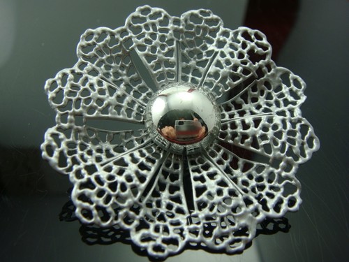 VINTAGE SARAH COVENTRY FAN - FARE SILVER TONE FILIGREE EARRINGS