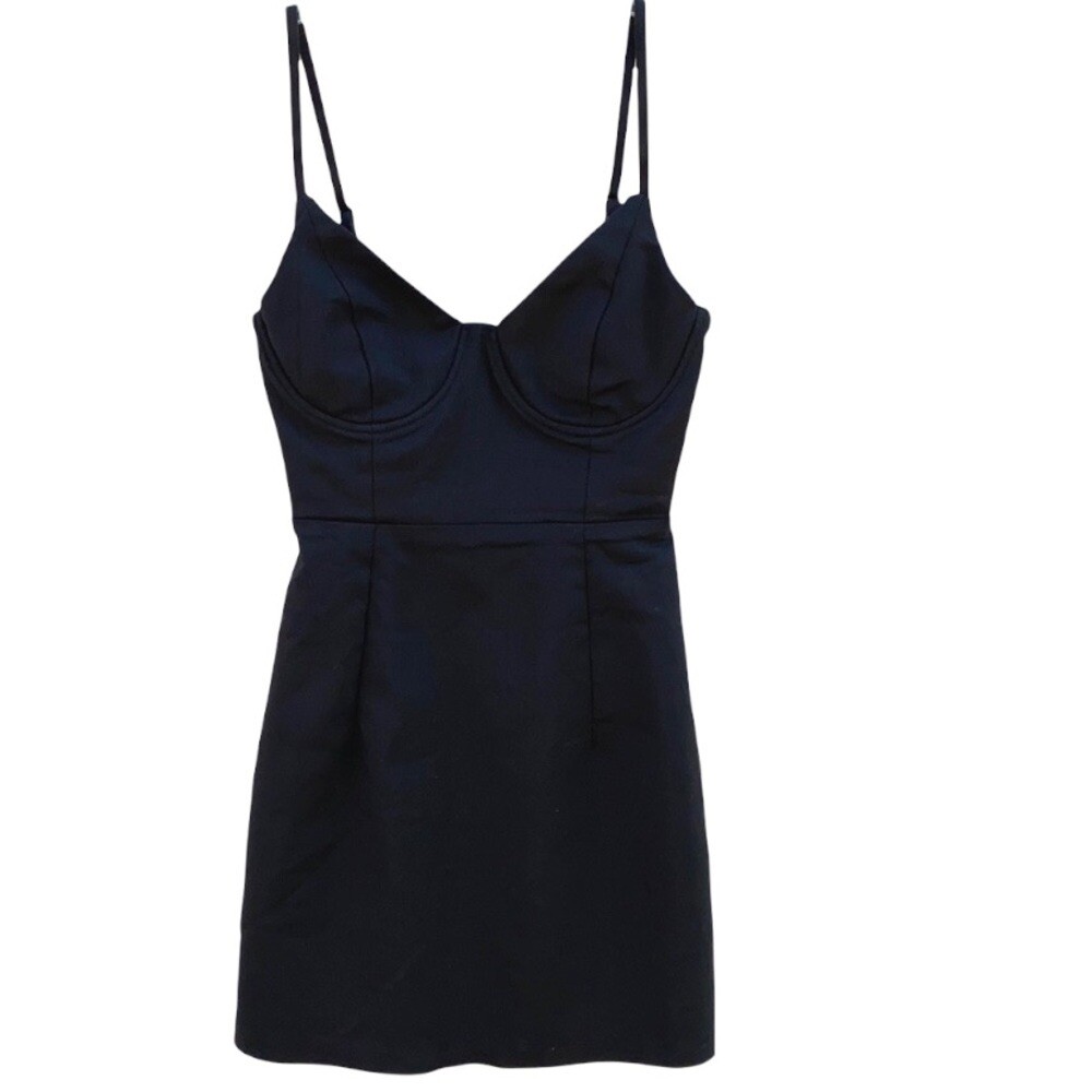 NWOT Princess Polly Size 0 Novella Mini Dress Black Underwire Short Sexy Bodycon