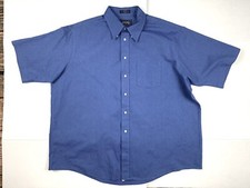 The Arrow Company Shirt Mens Big 18 Blue Button Up Short Sleeve Oxford Cotton Bl