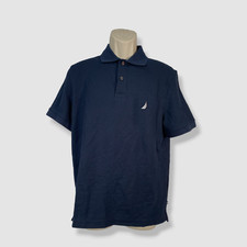  70 Nautica Men's Blue Classic-Fit Performance Short Sleeve Polo Shirt Size M