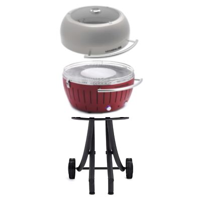 LotusGrill Barbecue Smokeless Grill Bundle with Grill Stand for Safe, Fun and