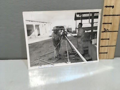Vintage Photo 60's Man Threading Pipe Plumber Mexico p2