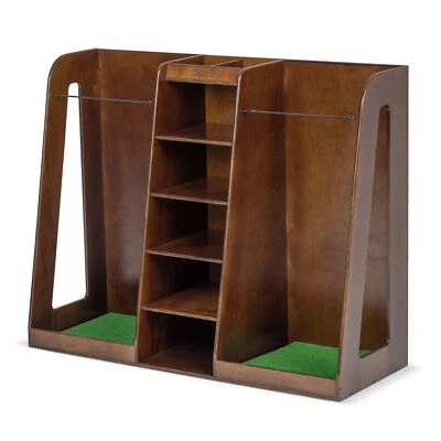 Organizador y estante de almacenamiento de bolsas de golf de madera premium GoSports - marrón - Imagen 1 de 4
