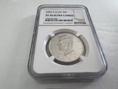 2003-S CLAD KENNEDY HALF DOLLAR  NGC PF70 ULTRA CAMEO BROWN LABEL "TOP POP"