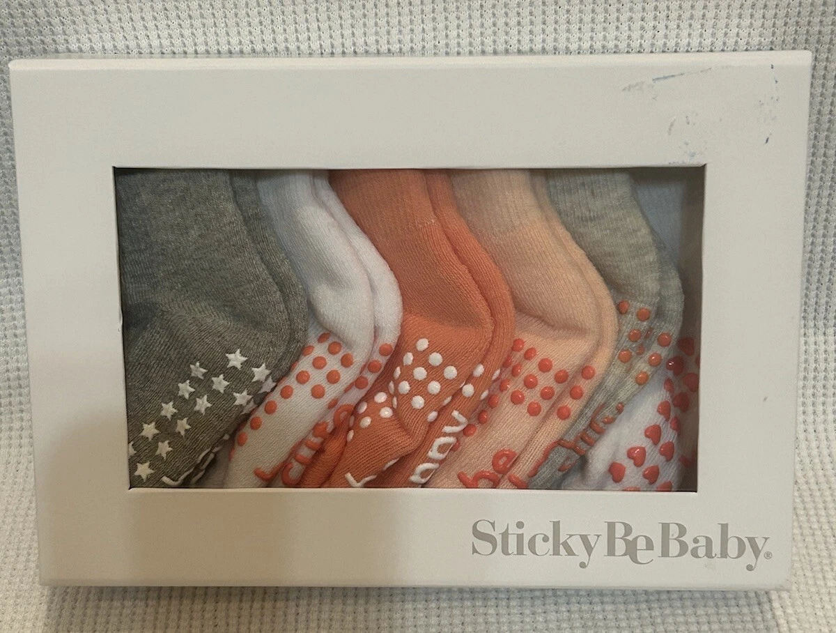 NWOT Sticky Be Baby Non Slip Grip Socks IN BOX 6m - 24m, Grey/Peach/White 6 Pair
Opens in a new wind