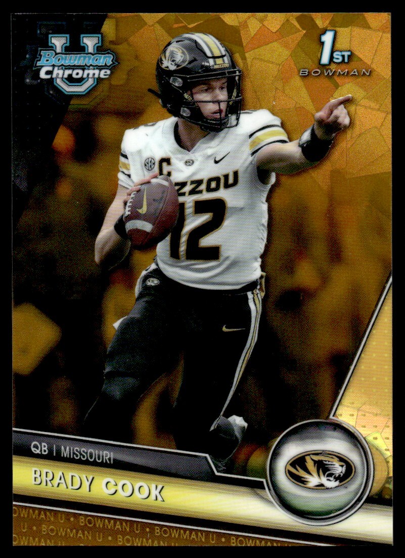2023 Bowman U Chrome Sapphire Gold Brady Cook RC 25/50 Missouri Tigers #131