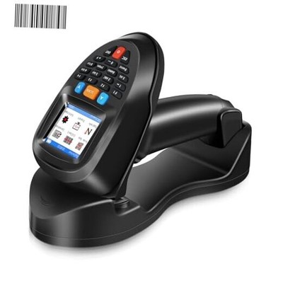Wireless Barcode Scanner with Charging Base, Portable 1D Bar Code Scanners 