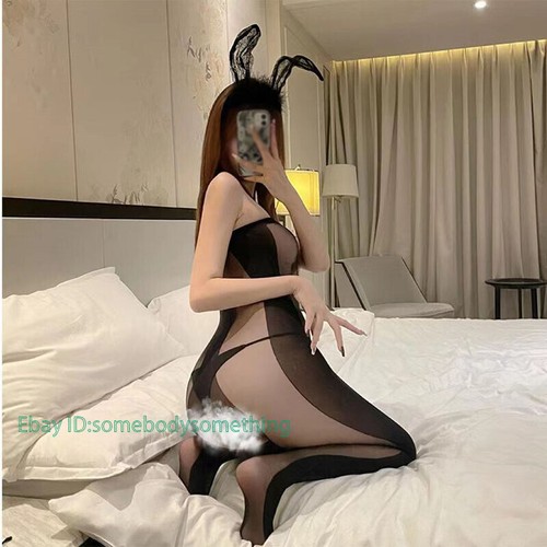 Medias negras entrepierna sexy lencería bodystocking body ropa interior para mujer - Imagen 4 de 9