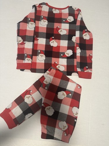 Girls Size L 10-12Christmas Pajamas Jammies For Your Families Plaid Fleece Santa - Picture 4 of 6