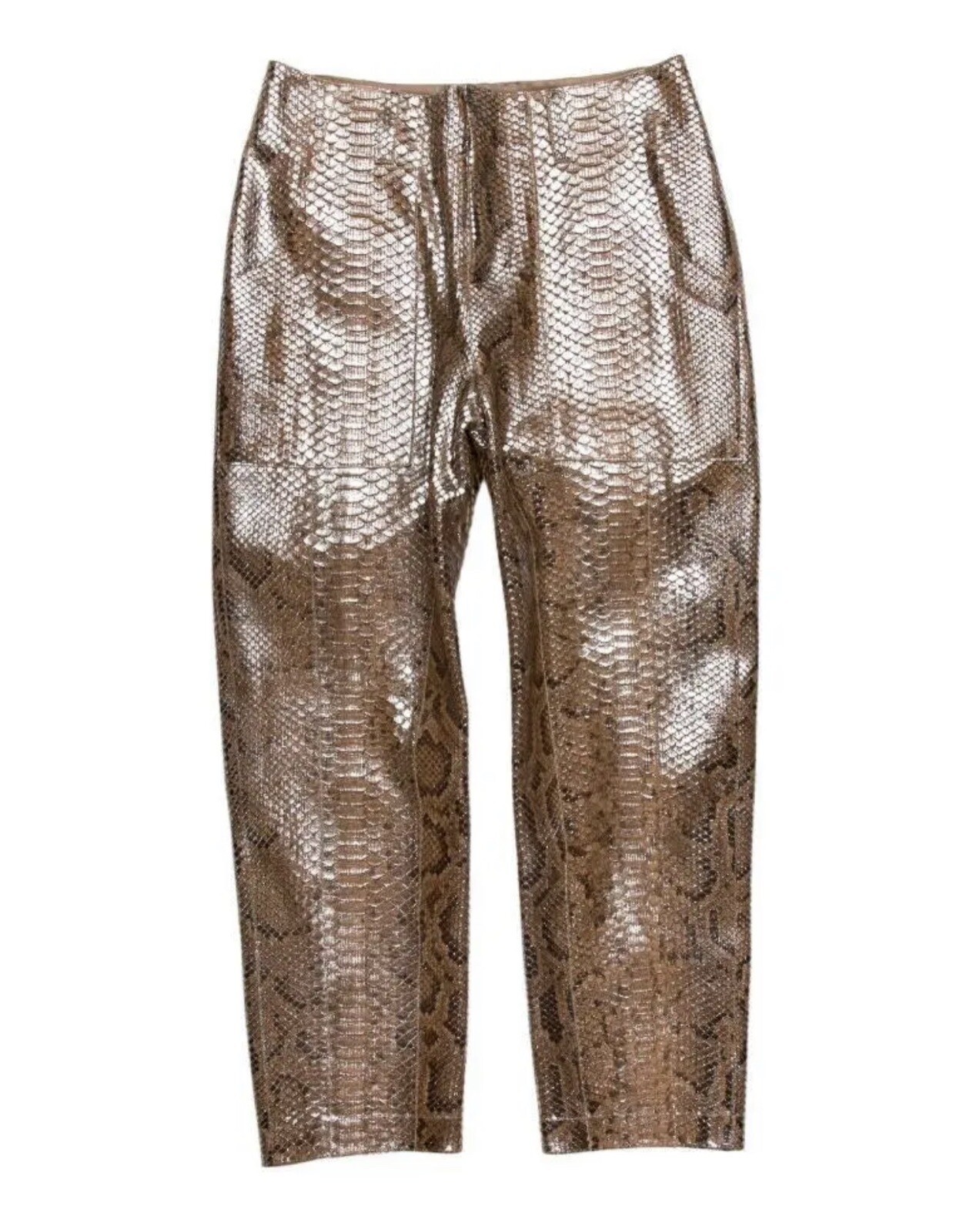 Women’s Brunello Cucinelli Metallic Python Croppe… - image 2