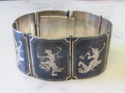 【公式】フジのお歳暮・冬ギフト Vintage Siam Sterling Silver Wide Panel Bracelet ~ 6-1/4 シルバー