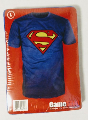 New Superman Logo T-Shirt Size L GameStop - Picture 1 of 2