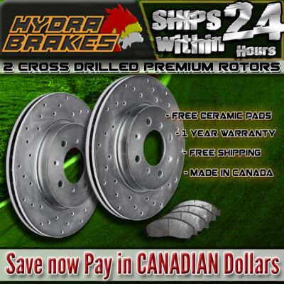 FITS 2005 2006 2007 FORD MUSTANG V8 Drilled  Brake Rotors CERAMIC F