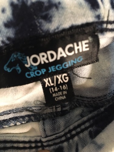 Jordache Crop Jegging Girl’s XL 14/16 Tie Dyed Denim Capri Jeans Trendy Summer - Picture 5 of 7