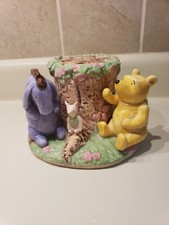 Winnie The Pooh Eyeore Piglet Ceramic Toothbrush Holder Vintage Hand Painted