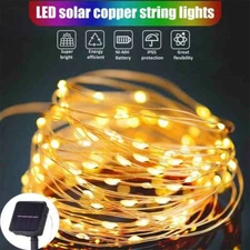 Outdoor Solar Powered 39Ft 100 LED Copper Wire Waterproof Light String Xmas USA
