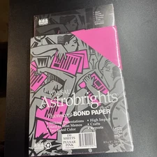 2 Packs Wausau Astrobrights Colored Bond Paper 24lb Pulsar Pink 150 Sheet Each