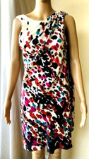 BCBGMaxAzria Scarf Dress Sleeveless Color Splatter Size XS Cocktail Party NWT