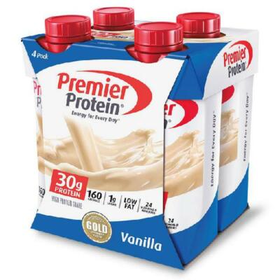 Premier High Protein Shake Vanilla 30g Protein Energy Drink Shake 4 Pack 11 Oz