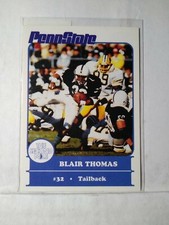 1989 BLAIR THOMAS #32 PENN STATE FOOTBALL  THE SECOND MILE CARD MINT F1934