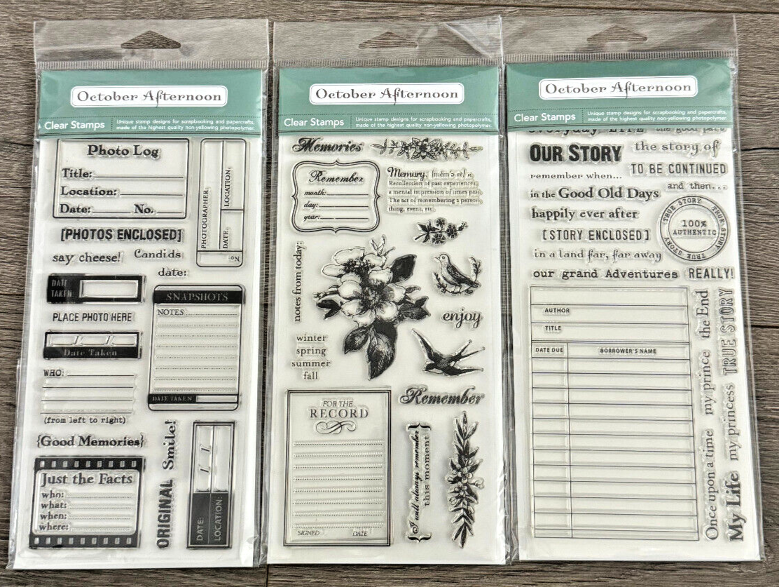 October Afternoon Clear Stamps Set of 3