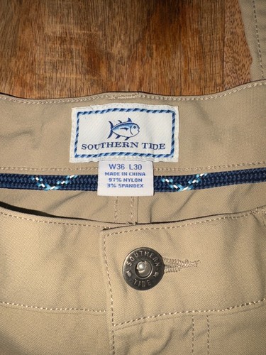 Pantaloni Southern Tide Intercoastal Performance kaki dritti uomo 36x30 traspiranti - Foto 2 di 6
