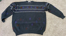 Vintage Progetto Gray Grandpa Sweater Knit Size XXL Tall