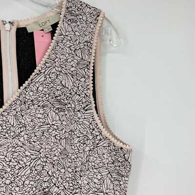LOFT Black & White Floral Fit & Flare Dress | V-Neck, Sleeveless | eBay
