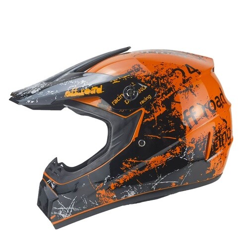 Casco da Cross Moto Arancione Nuovo