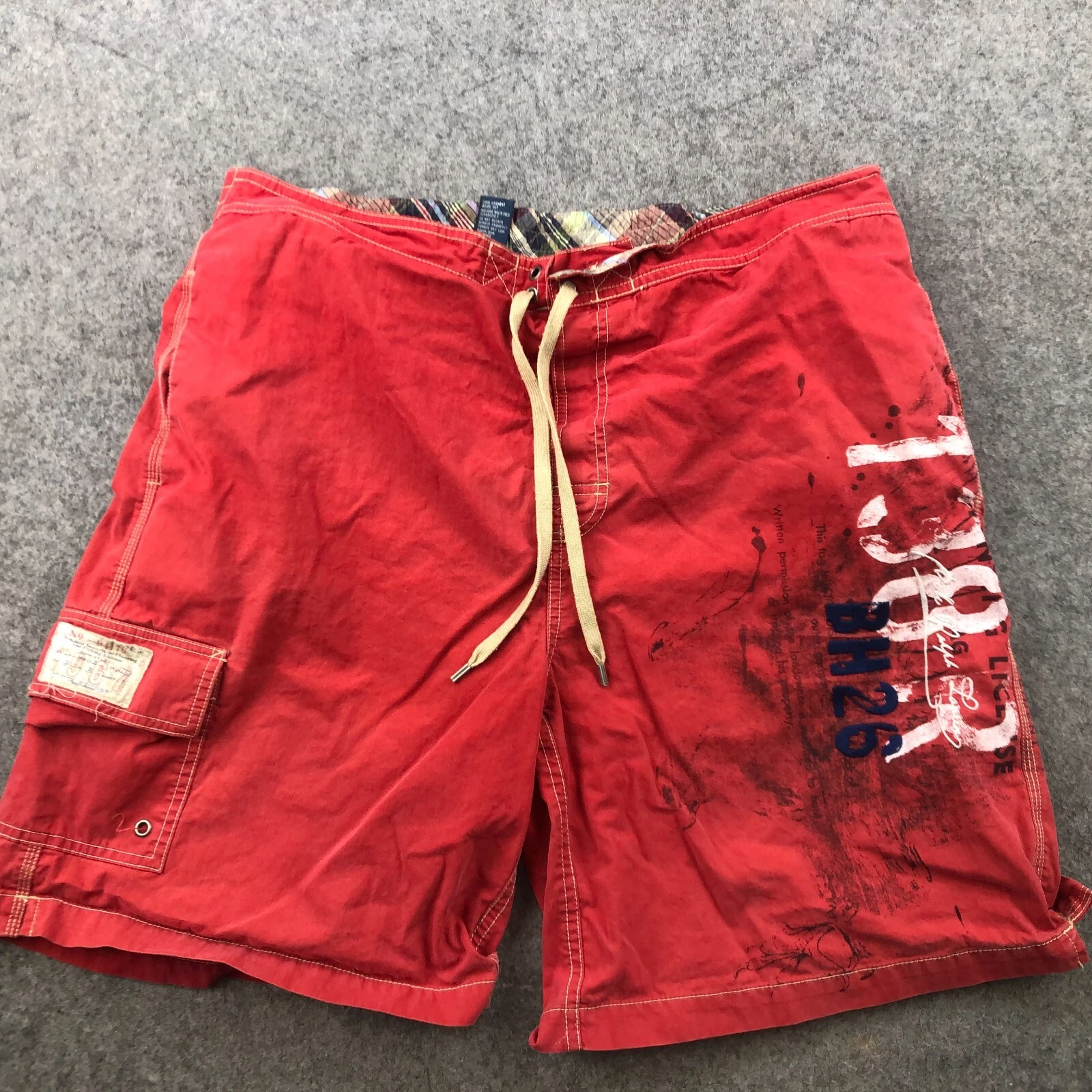 Vintage Polo Ralph Lauren Swim Trunks Mens XL Red Cargo Military Fishing 90s