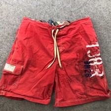 Vintage Polo Ralph Lauren Swim Trunks Mens XL Red Cargo Military Fishing 90s