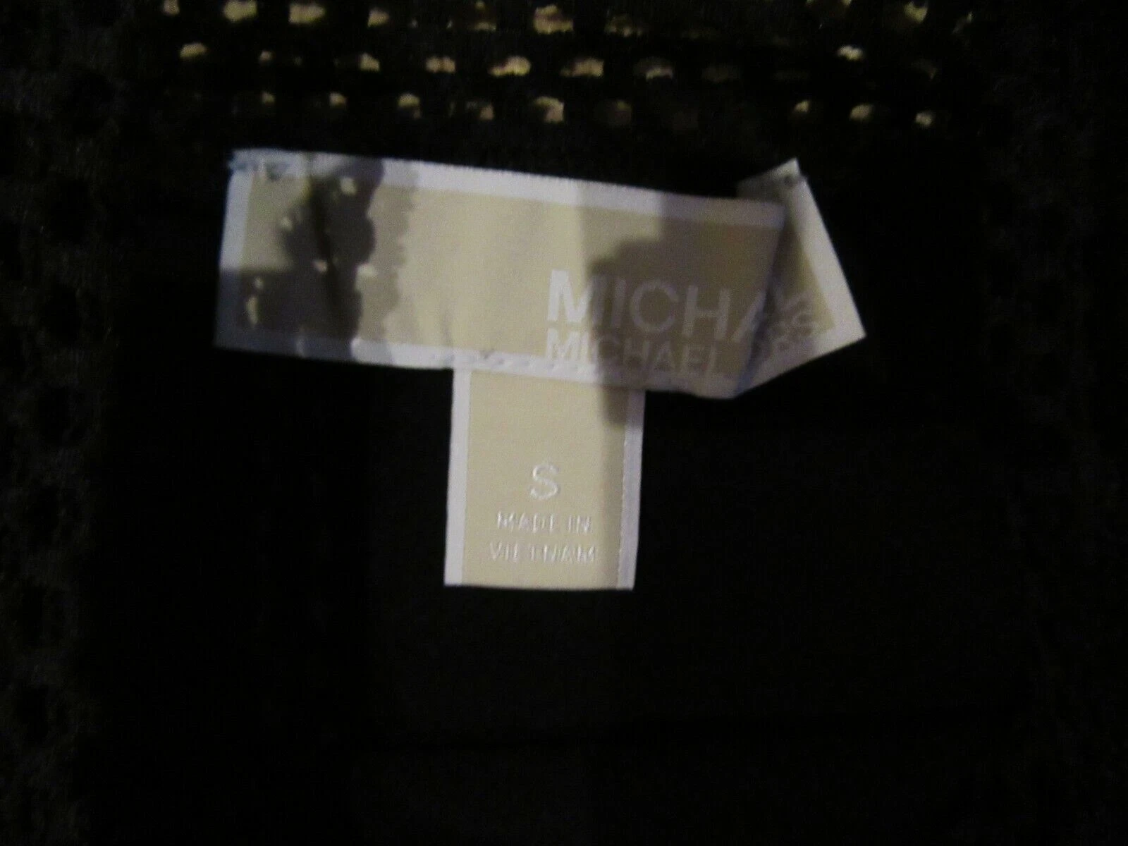 Abito 21B NUOVO CON ETICHETTE MICHAEL KORS NERO MANICHE CORTE MAGLIA TOP TAGLIA SMALL RETAIL $98!