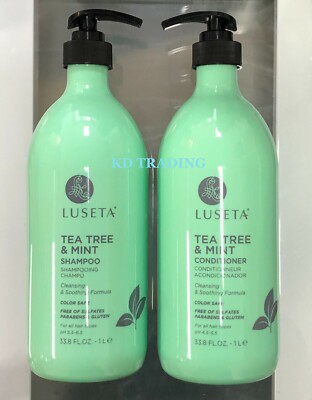 2-Pk~ LUSETA ~ TEA TREE & MINT Cleansing Soothing SHAMPOO + CONDITIONER All Hair