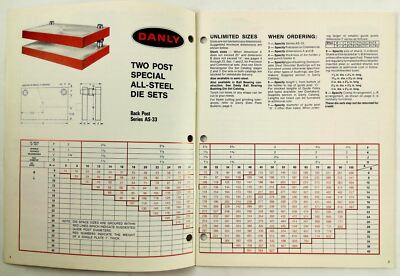 1978 Vintage DANLY SPECIAL ALL STEEL Die Sets Catalog | eBay