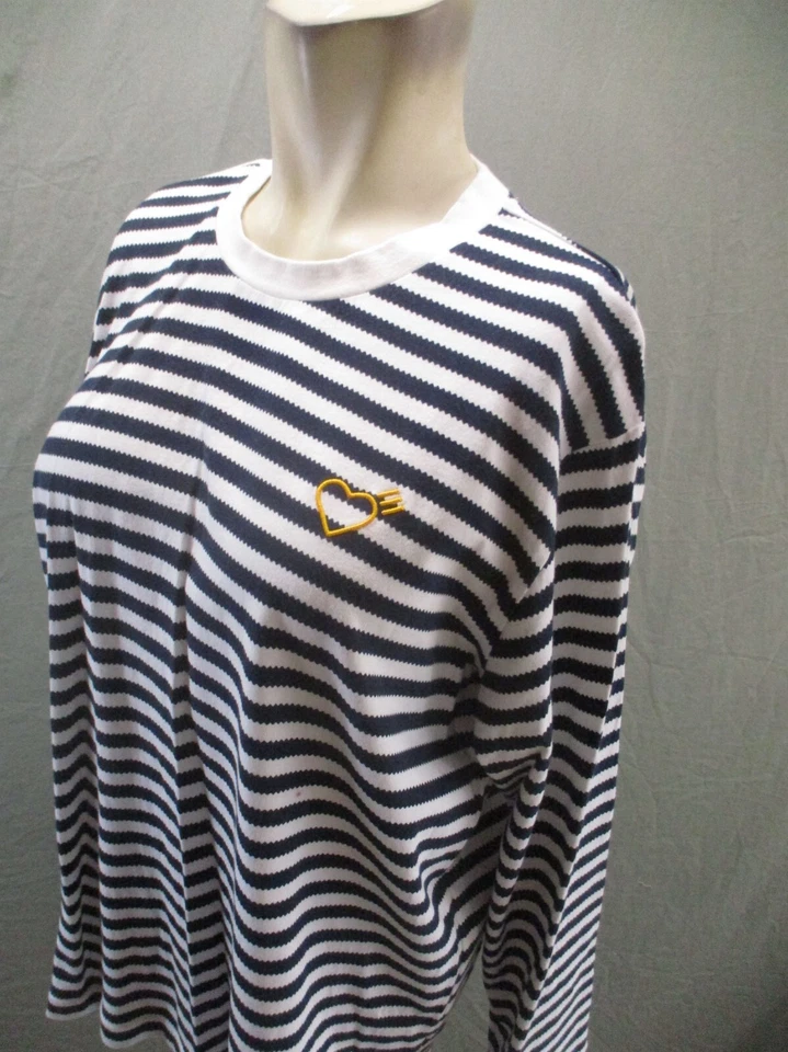 Camiseta deportiva de manga larga a rayas con cuello redondo talla L hecha por el hombre ADIDAS 210 Foto 3 de 4