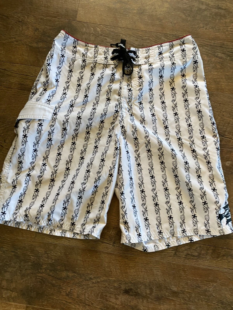 KIRRA Board Shorts Swim Trunks Polyester Men s 31 Black White