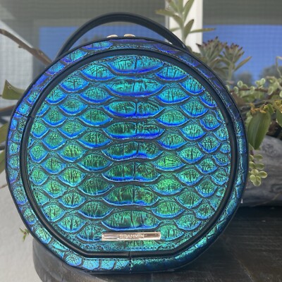 Brahmin Lane Crossbody Emerald Lulia Blue Green Metallic Leather