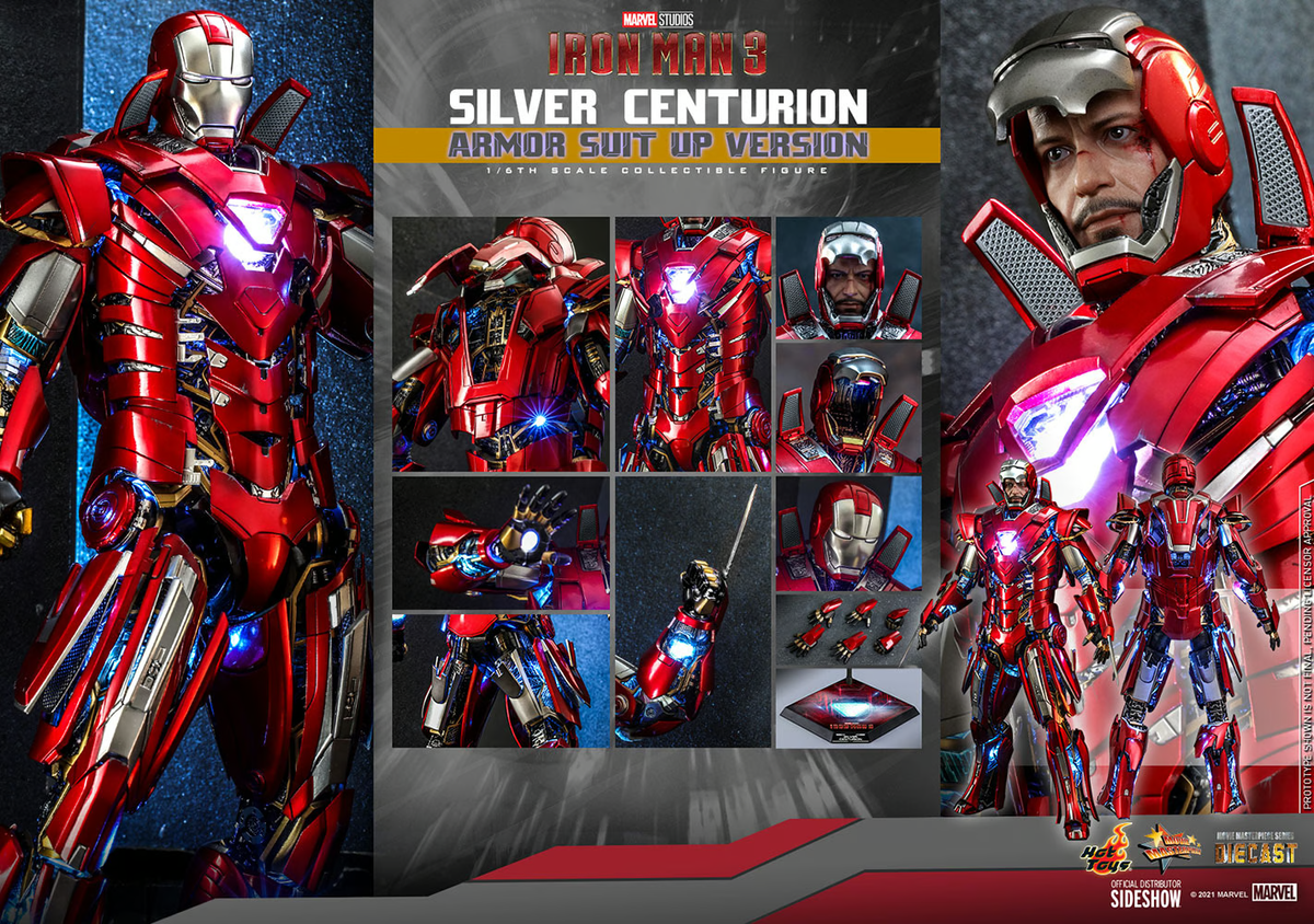 1/6 Iron Man 3 Silver Centurion Armor Suit Up Version MMS618