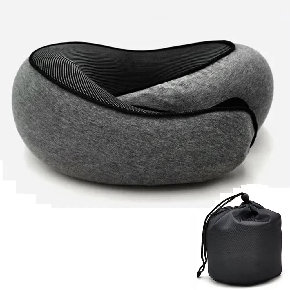 Travel Pillow Neck Support Head Memory Foam U Shaped Travel Cushion Neck Rest