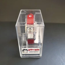 New Vintage Betty Boop Wrist Watch  Red Leather Band Bright Ideas Unlimited 2001