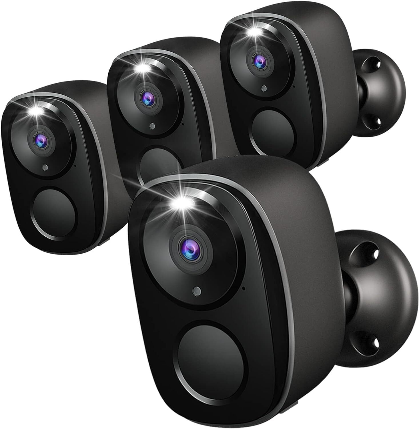 4Pack Security Cameras Wireless Outdoor,2K Battery Powered AI Motion Detectio...