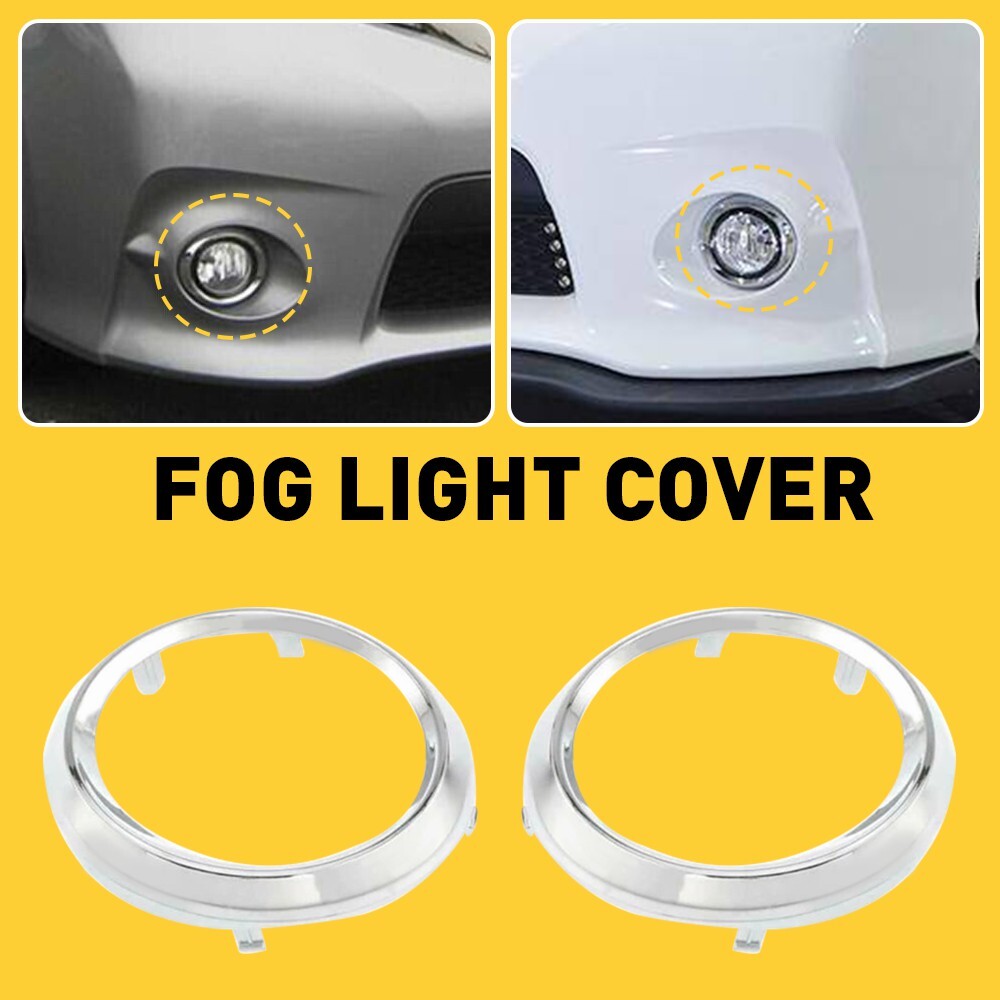2PCS Fog Light Lamp Cover Bezel for SE Toyota 45613 Sienna Chrome Trim Ring EOOH