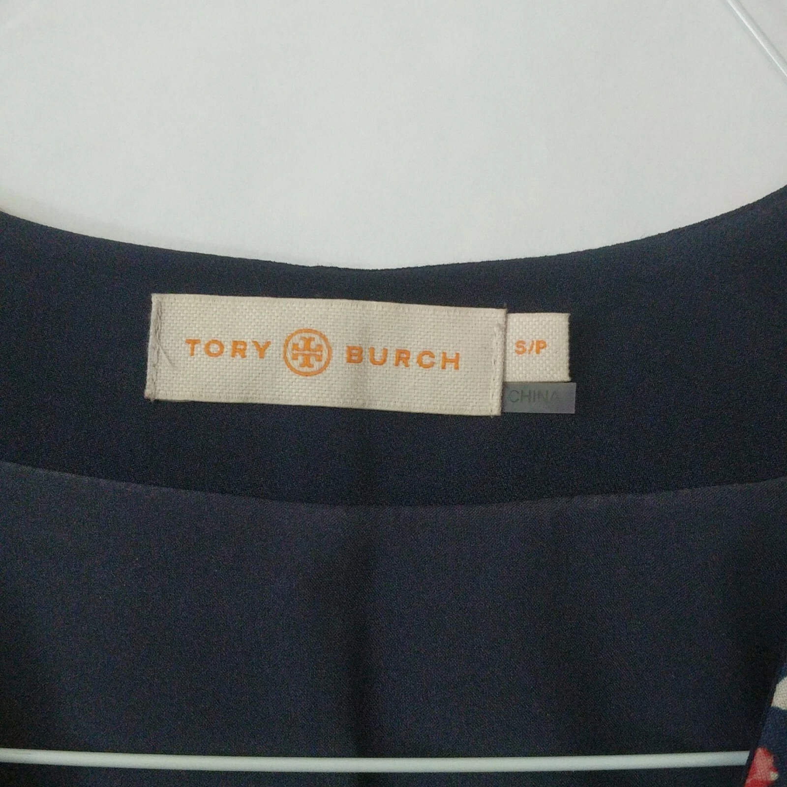 Piccolo abito Tory Burch rosso blu floreale manica ad aletta adatta festa matrimonio