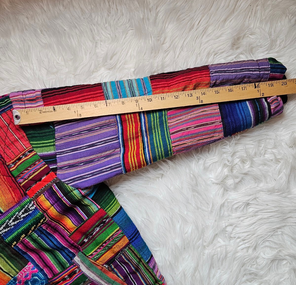 VTG Quilted Coat Patchwork Textile Guatemala Ethn… - image 6