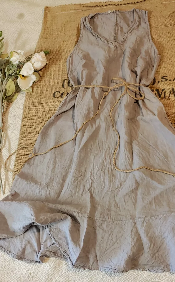 Francesca Bettini ITALY 100 Linen Dress Lagenlook Cottagecore