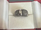 David Sigal VTG Sterling  Silver Scroll Wide Band Ring. 6.6g