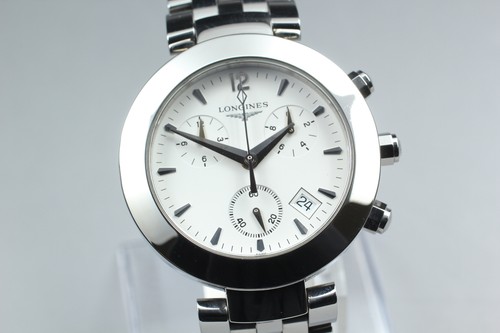 Longines Dolce Vita L5.677.4 Chronograph White Dial 38mm Qz Watch 15.5cm Wrist